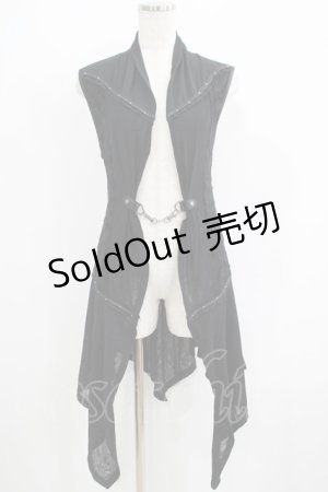 画像: Ozz On / 異素材切替ロングジレ  黒 H-25-06-01-021-OO-TO-KB-ZH