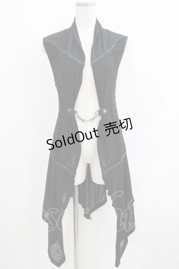 画像1: Ozz On / 異素材切替ロングジレ  黒 H-25-06-01-021-OO-TO-KB-ZH (1)