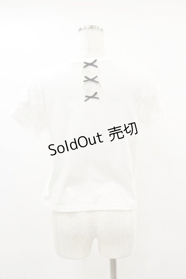 画像2: An MILLE / リボンデコTシャツ Free ホワイト H-25-06-03-050-EL-TS-NS-ZH (2)