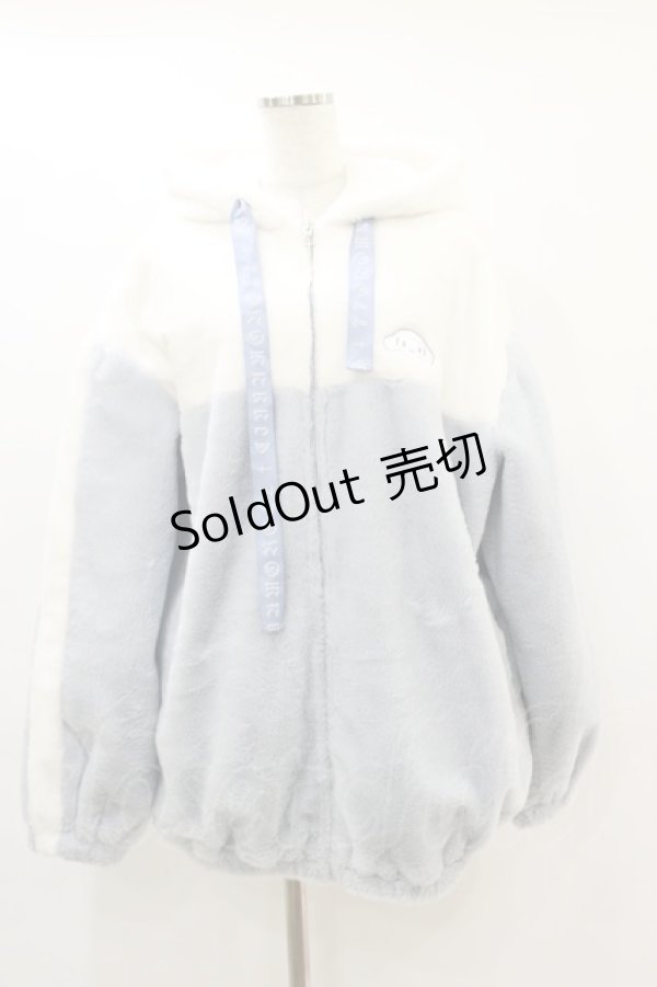 画像1: サンリオ / シナモロールファーブルゾン M オフ/サックス H-25-06-03-053-EL-JA-NS-ZT-C009 (1)