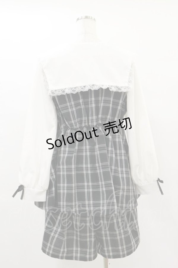 画像2: majoretty / チェックセーラーリボンセットアップ 2L ブラック H-25-06-03-057-LO-OP-NS-ZH (2)