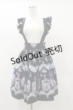 画像: ALICE and the PIRATES / アリスのティアボトル柄エプロンスカート Free ブラック H-25-06-03-071-PA-SK-NS-ZH