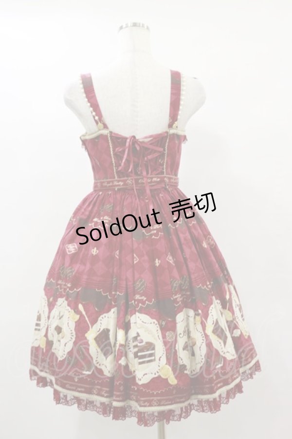画像2: Angelic Pretty / Antique Chocolaterieパールジャンパースカート Free ワイン H-25-06-03-079-AP-OP-NS-ZH (2)