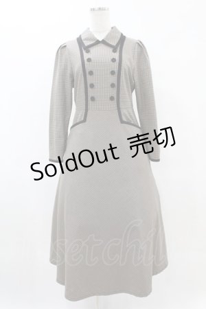 画像: an another angelus / ダブル釦パイピング使いチェックワンピース FREE ブラウン×ブラック H-25-06-03-1029-CA-OP-NS-ZH