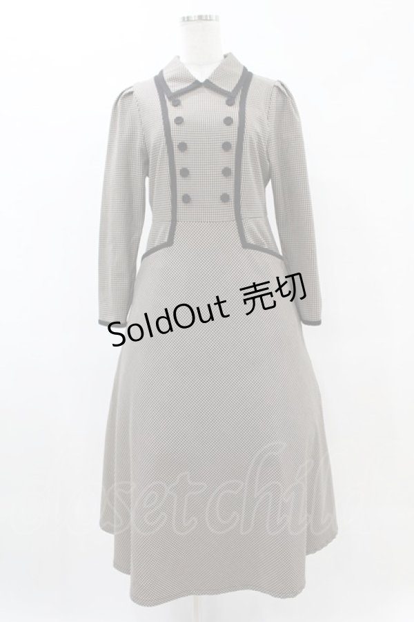 画像1: an another angelus / ダブル釦パイピング使いチェックワンピース FREE ブラウン×ブラック H-25-06-03-1029-CA-OP-NS-ZH (1)