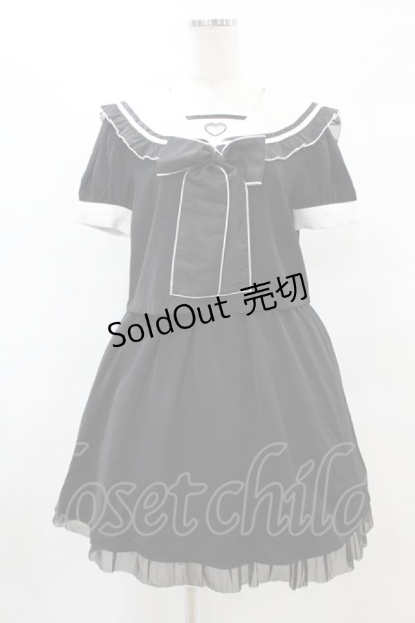 画像1: Jamie エーエヌケー / ≠ME本田珠由記コラボセーラーカラーワンピース M ブラック H-25-06-03-1031-LO-OP-NS-ZH (1)