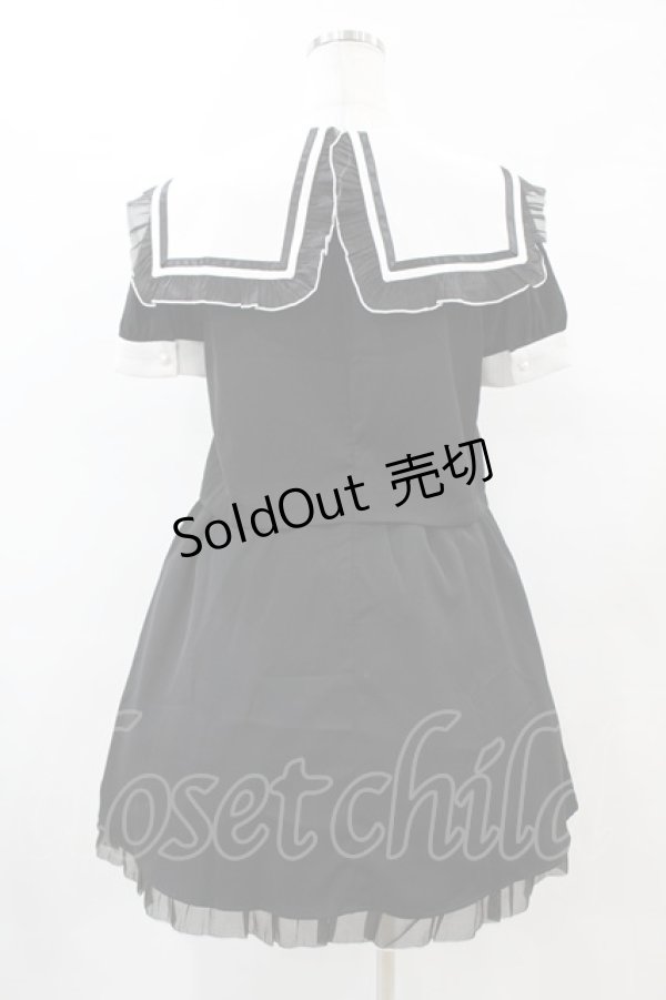 画像2: Jamie エーエヌケー / ≠ME本田珠由記コラボセーラーカラーワンピース M ブラック H-25-06-03-1031-LO-OP-NS-ZH (2)