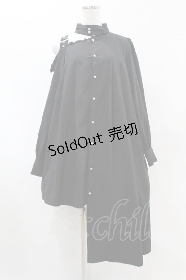 画像1: Jamie エーエヌケー / ワンショルダータックイレギュラーワンピース M ブラック H-25-06-03-1034-LO-OP-NS-ZH (1)