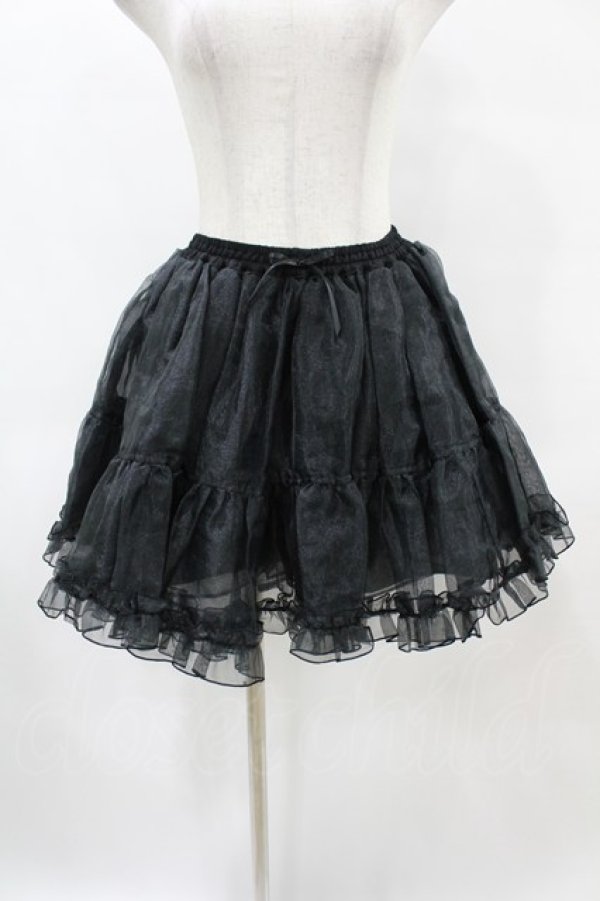 画像1: Angelic Pretty / ショートオーガンジーパニエ Free ブラック H-25-06-03-1045-AP-SK-NS-ZH (1)