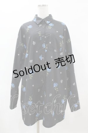 画像: Jamieエーエヌケー / ローズpt BIGシャツ M ブラック H-25-06-03-1049-0-BL-NS-ZH