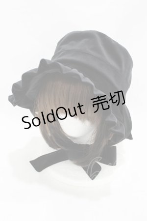 画像: Physical Drop / 別珍フリルハット  ブラック H-25-06-03-1003-LO-AC-NS-ZH