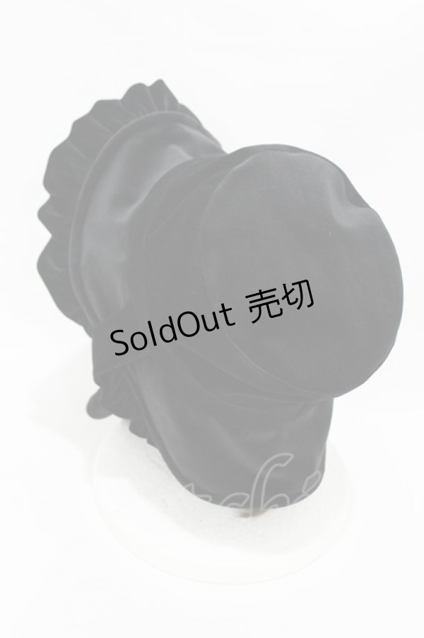 画像2: Physical Drop / 別珍フリルハット  ブラック H-25-06-03-1003-LO-AC-NS-ZH (2)