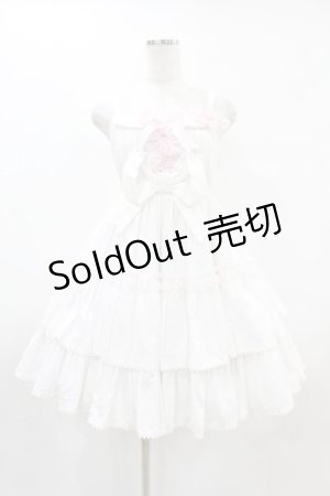 画像: Angelic Pretty / フラワーバタフライジャンパースカート(コットンピケ) Free オフ H-25-06-03-1022-AP-OP-NS-ZH