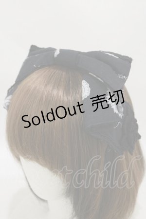 画像: ALICE and the PIRATES / アリスのティアボトルリボンクロッシェカチューシャ  ブラック H-25-06-03-012-PA-AC-NS-ZH