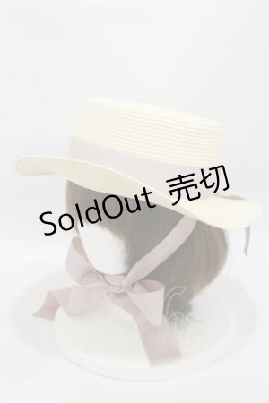 画像: Ank Rouge / リボン付きストローハット  ラベンダー H-25-06-03-019-CA-AC-NS-ZH