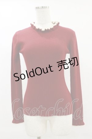 画像: F&A / 配色使いリブニットプルオーバー Free RED H-25-06-03-034-LO-TO-NS-ZH