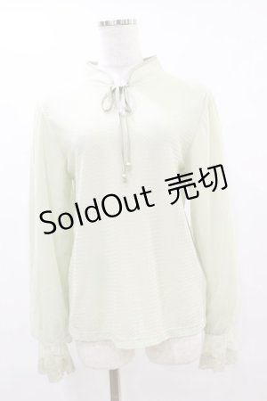 画像: axes femme / レース編風マオカラートップス M ミント H-25-06-03-046-AX-TO-NS-ZH
