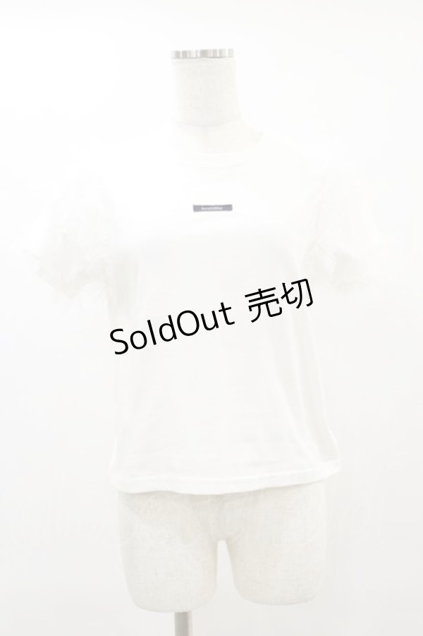 画像1: An MILLE / リボンデコTシャツ Free ホワイト H-25-06-03-050-EL-TS-NS-ZH (1)