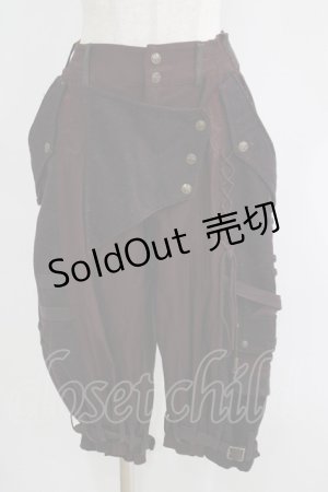 画像: Ozz Croce / ベルト付きアシメパンツ  茶 H-25-06-04-026-OO-PA-KB-ZH