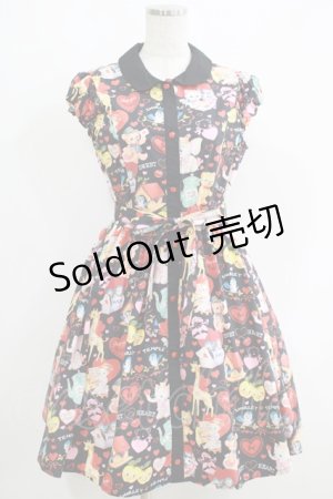 画像: Shirley Temple / アンティークハートフルシャツワンピース 160 ブラック H-25-06-04-004-ET-OP-KB-ZH