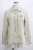 画像1: Jane Marple / ロゴ刺繍ドットブラウス  ベージュ H-25-06-04-031-JM-BL-KB-ZH (1)