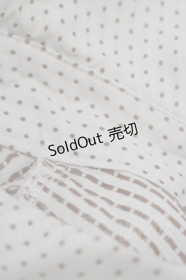 画像5: Jane Marple / ロゴ刺繍ドットブラウス  ベージュ H-25-06-04-031-JM-BL-KB-ZH (5)
