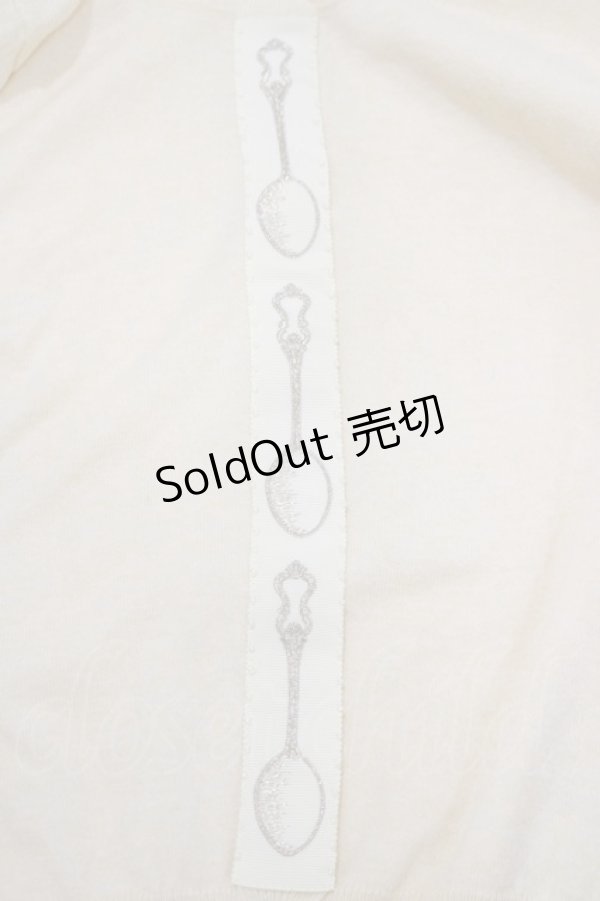 画像4: Leur Getter / スプーン刺繍テープ付ニットカーディガン  アイボリー H-25-06-04-037-LU-TO-KB-ZH (4)