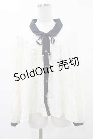 画像: axes femme / 星座柄箔プリントブラウス M オフ H-25-06-04-1053-AX-BL-NS-ZH