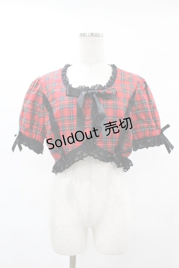 画像1: metamorphose / パフスリーブボレロ Free レッド H-25-06-04-1057-ME-TO-NS-ZH (1)
