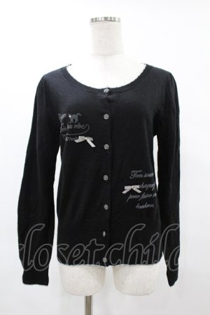 画像: axes femme / ネコフロッキープリントカーディガン M ブラック H-25-06-04-1060-AX-TO-NS-ZH