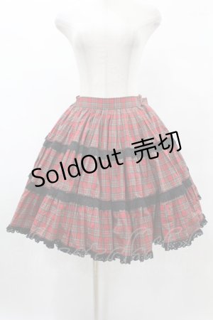 画像: metamorphose / チェック三段ティアードスカート Free レッド H-25-06-04-1011-ME-SK-NS-ZH