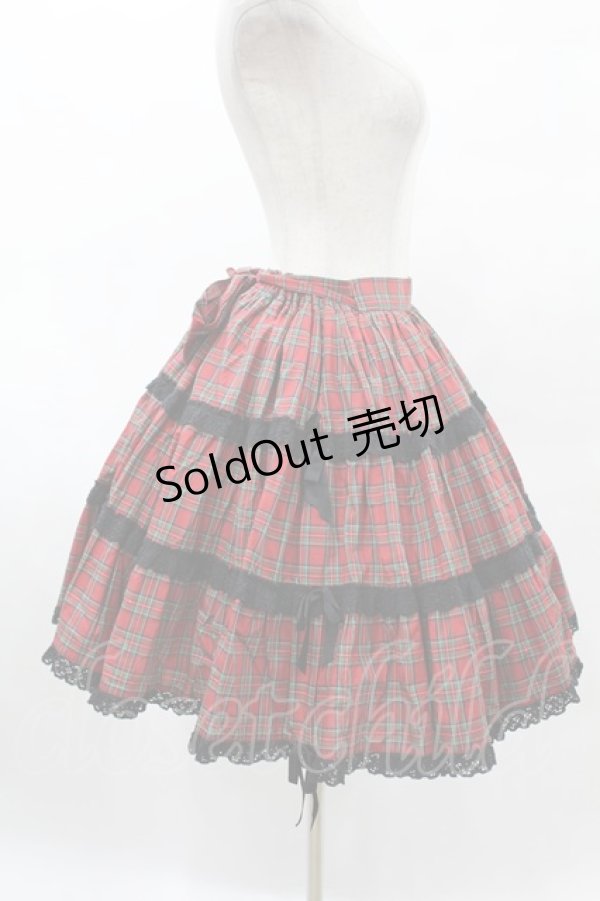 画像3: metamorphose / チェック三段ティアードスカート Free レッド H-25-06-04-1011-ME-SK-NS-ZH (3)