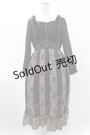 画像: axes femme / パッチワーク切替ワンピース M ブラック H-25-06-04-1013-AX-OP-NS-ZH