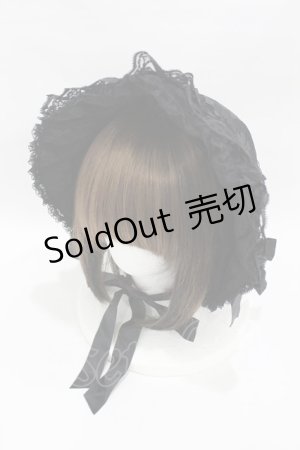 画像: metamorphose / 総レースボンネット  ブラック H-25-06-04-1003-ME-AC-NS-ZH