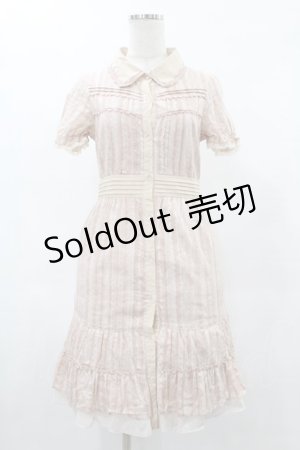 画像: axes femme / レースストライプワンピース M ピンク H-25-06-04-1022-AX-OP-NS-ZH