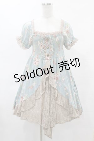 画像: axes femme / 花柄ワンピース M ブルー H-25-06-04-1023-AX-OP-NS-ZH