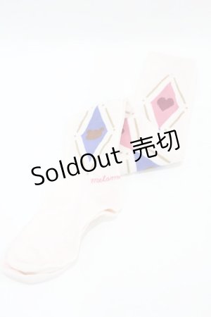画像: metamorphose / トランプアーガイルオーバーニー  ピンク H-25-06-04-1004-ME-ZA-NS-ZH