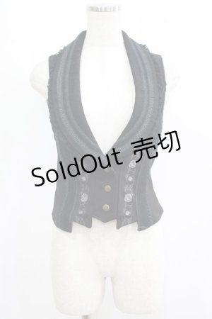 画像: Ozz oneste / 薔薇刺繍ベスト  黒 H-25-06-04-015-OO-TO-KB-ZH