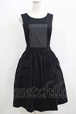 画像: Jane Marple / Vintage Poplin Bicolorジャンパースカート  ブラック H-25-06-04-003-JM-OP-KB-ZH