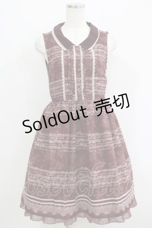 画像: axes femme / 音符柄シフォンワンピース M ボルドー H-25-06-05-027-AX-OP-NS-ZH