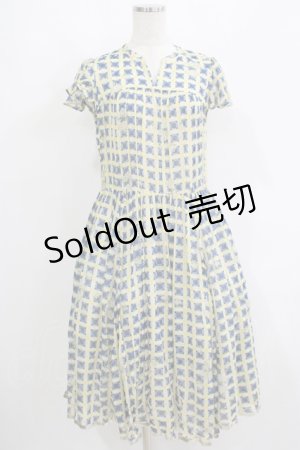 画像: Cherir la femme / マーガレットチェックワンピース M ブルー/イエロー H-25-06-05-030-LO-OP-NS-ZH