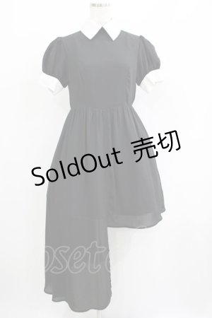 画像: Jamie エーエヌケー / 配色アシメワンピース M ブラック H-25-06-05-031-LO-OP-NS-ZH