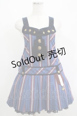 画像: Angelic Pretty / Loyaltyレジメンサロペット Free ネイビー H-25-06-05-035-AP-OP-NS-ZH