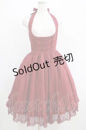画像: Innocent World / 裾レースホルタージャンパースカート M ボルドー H-25-06-05-005-IW-OP-NS-ZH