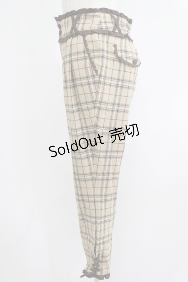 画像2: axes femme / タータンチェックパンツ M ベージュ H-25-06-05-048-AX-PA-NS-ZH (2)
