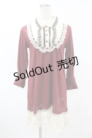 画像: axes femme / 襟刺繍ワンピース M レッド H-25-06-05-1041-AX-OP-NS-ZH