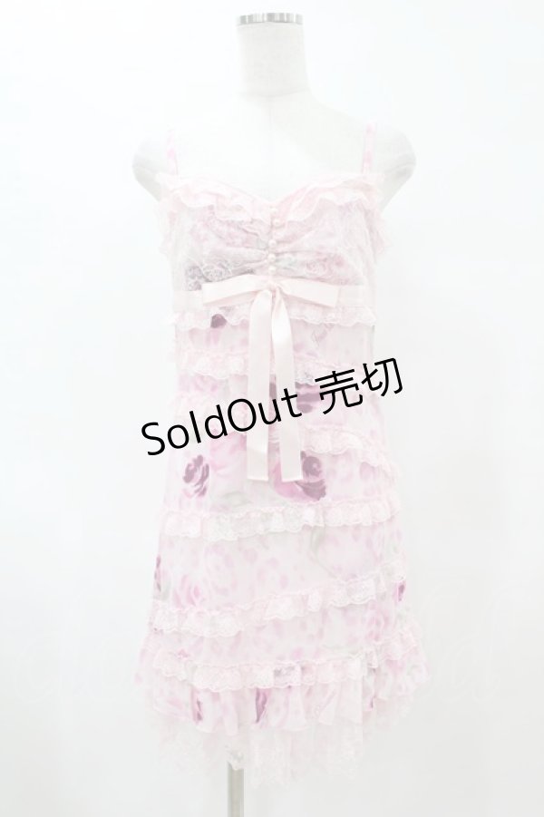 画像1: JESUS DIAMANTE / スペシャルお嫁ミニワンピース 38 ヒョウ薔薇ピンク H-25-06-05-1043-JE-OP-NS-ZH (1)