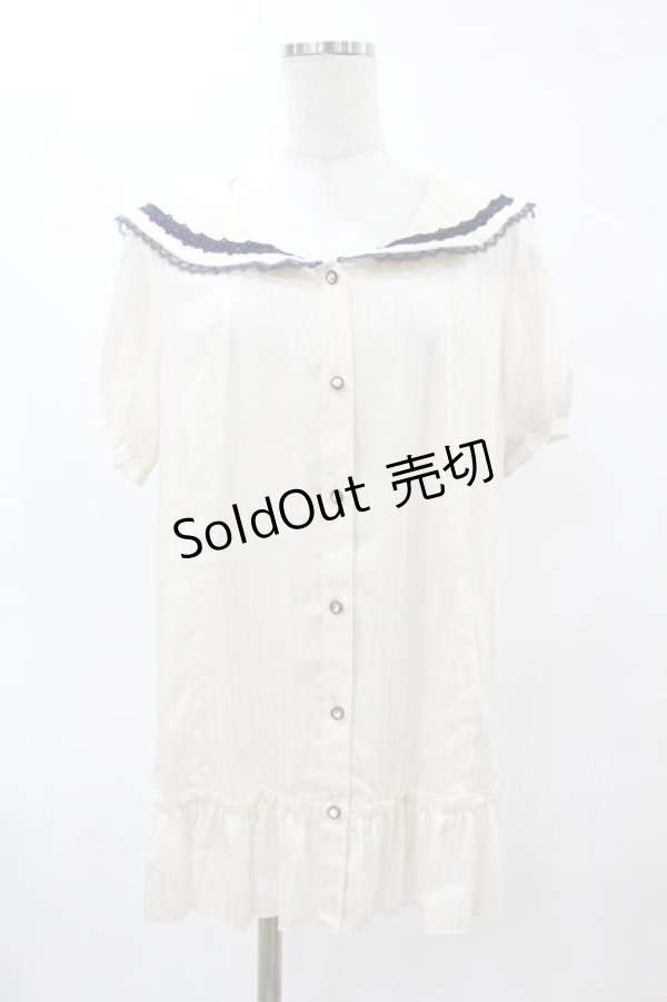 画像1: axes femme / レース襟ブラウス M 生成り H-25-06-05-1051-AX-BL-NS-ZH (1)