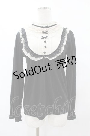 画像: axes femme / 3つリボンブロッキングプルオーバー M ブラック H-25-06-05-1058-AX-TO-NS-ZH