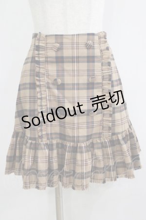 画像: evelyn / ダブルボタンチェックスカート Free ベージュ H-25-06-05-050-LO-SK-NS-ZH